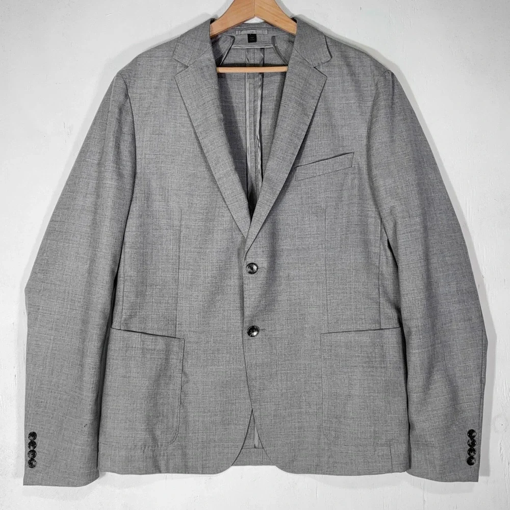 Hugo Boss Tesse Biella Italy Dual Vent Unconstructed Blazer Jacket Mens 46R